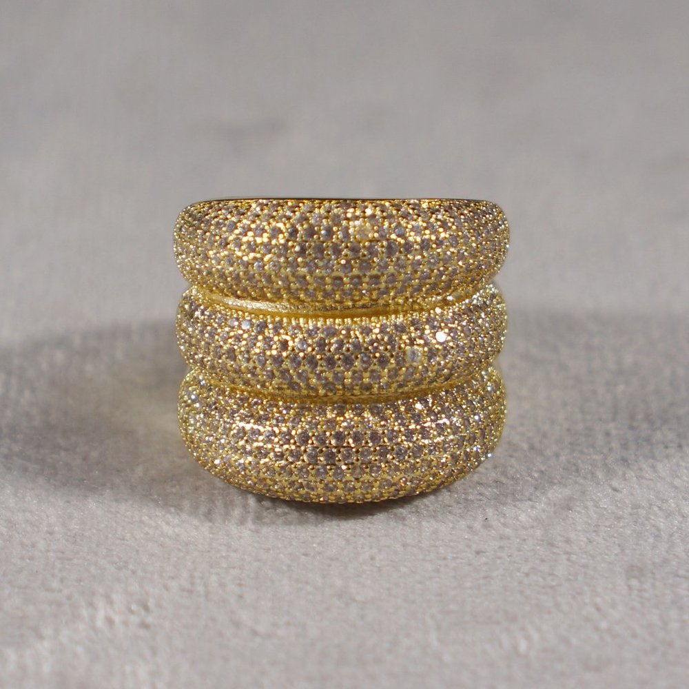 Vince Camuto CZ Faux Domed Three-Row Ring